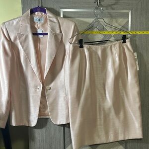 Le Suit Blush Pink Blazer and Skirt Set